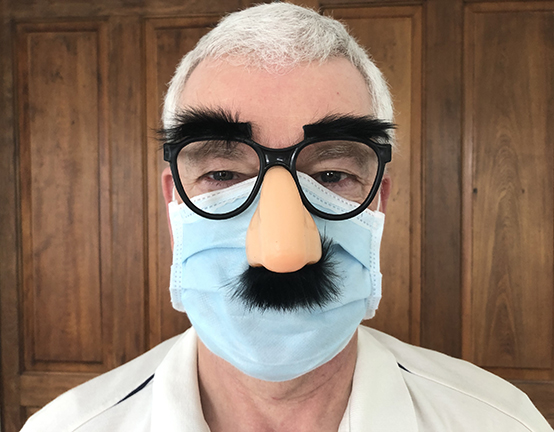 Groucho glasses over COVID mask