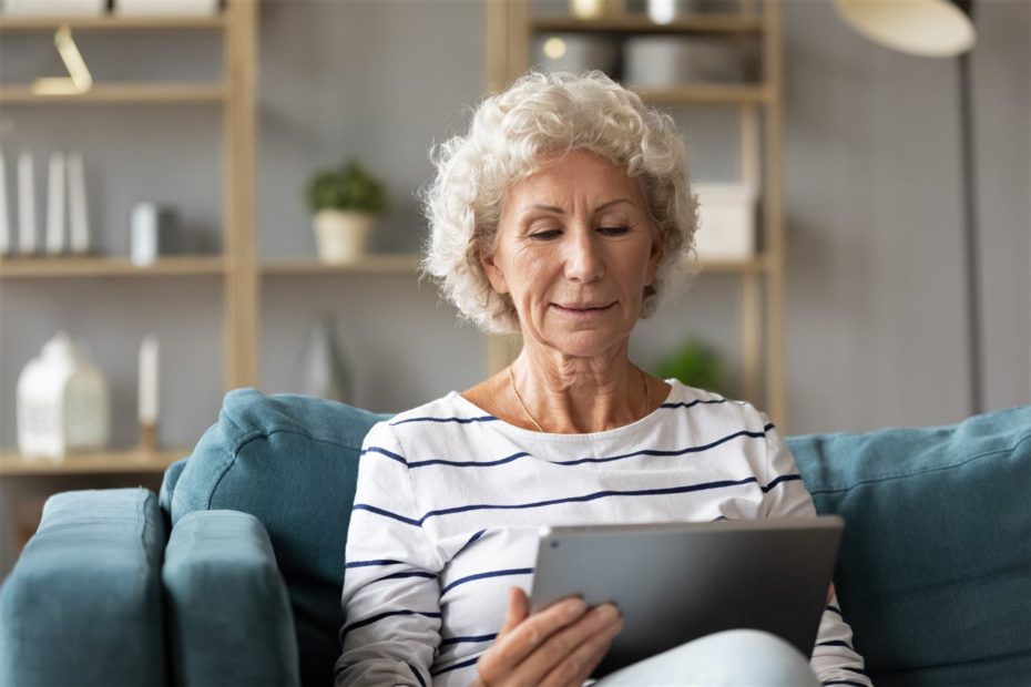 Senior woman with iPad