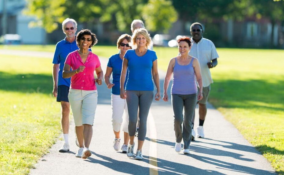 Group of seniors walking