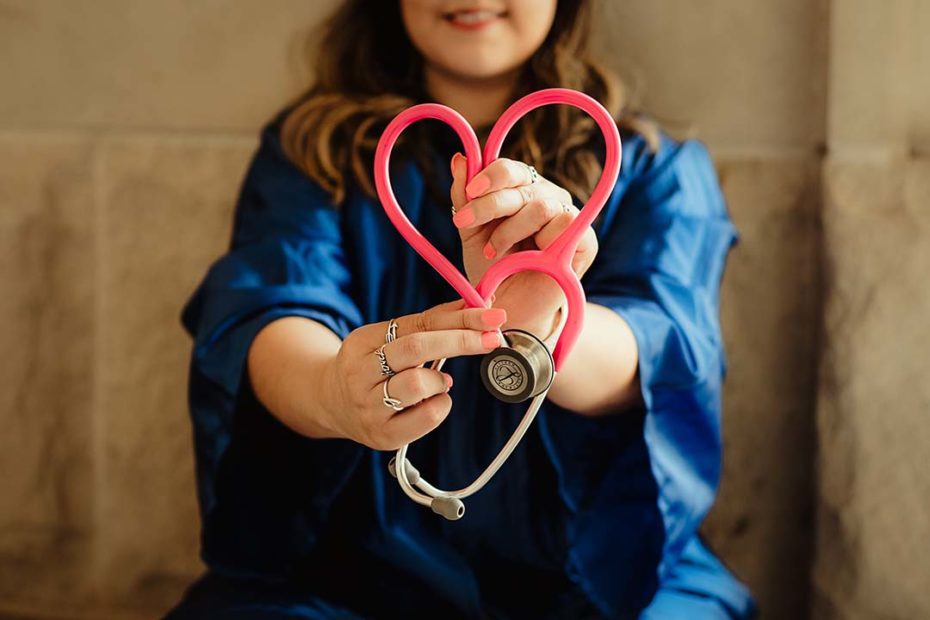 Nurse with heart-shaped stethoscope
