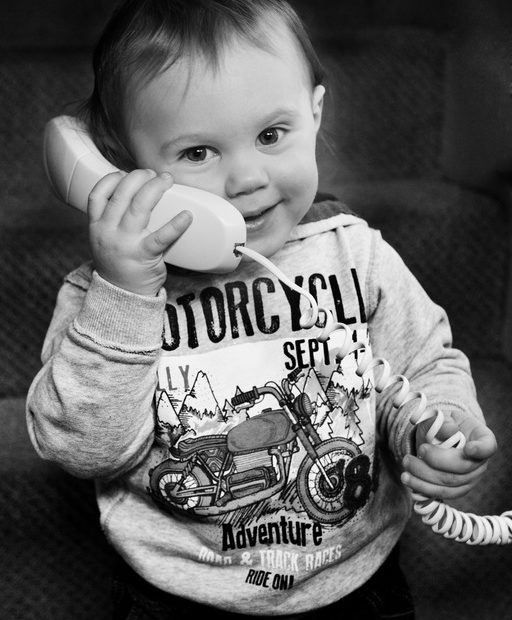 Small child on telephone