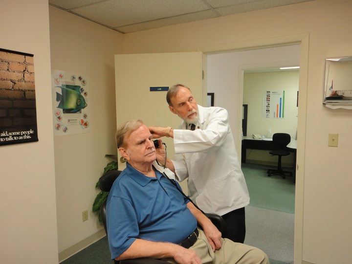 Hearing aid test patient